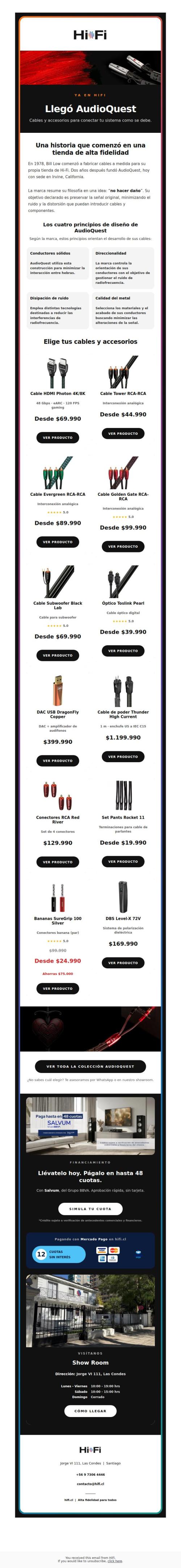 Cables y accesorios AudioQuest, ya disponibles en HiFi