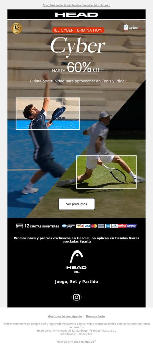 Último Día CYBER🎾Hasta 60% Dcto