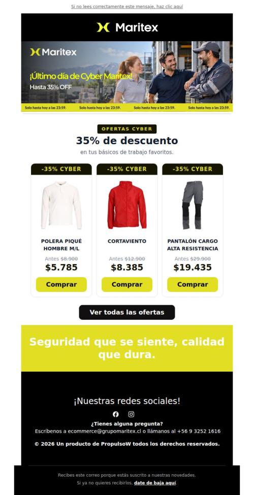 ⏳ Tic, tac... Tu descuento del 35% en Maritex termina hoy