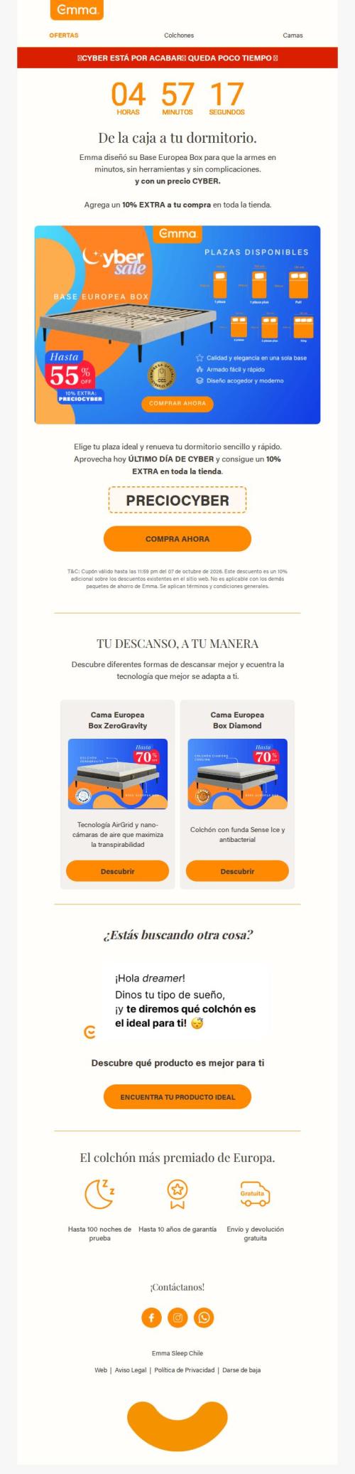 "¿Ya tienes base de cama? 👀¡Cyber está por acabar! ⏳  "