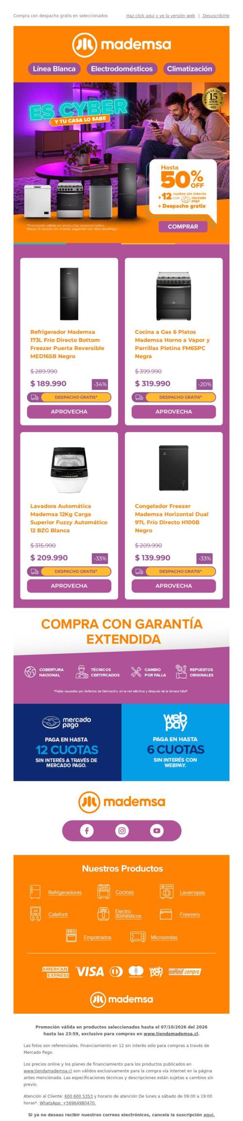 ⚡Cyber Mademsa: hasta 50% OFF por último día