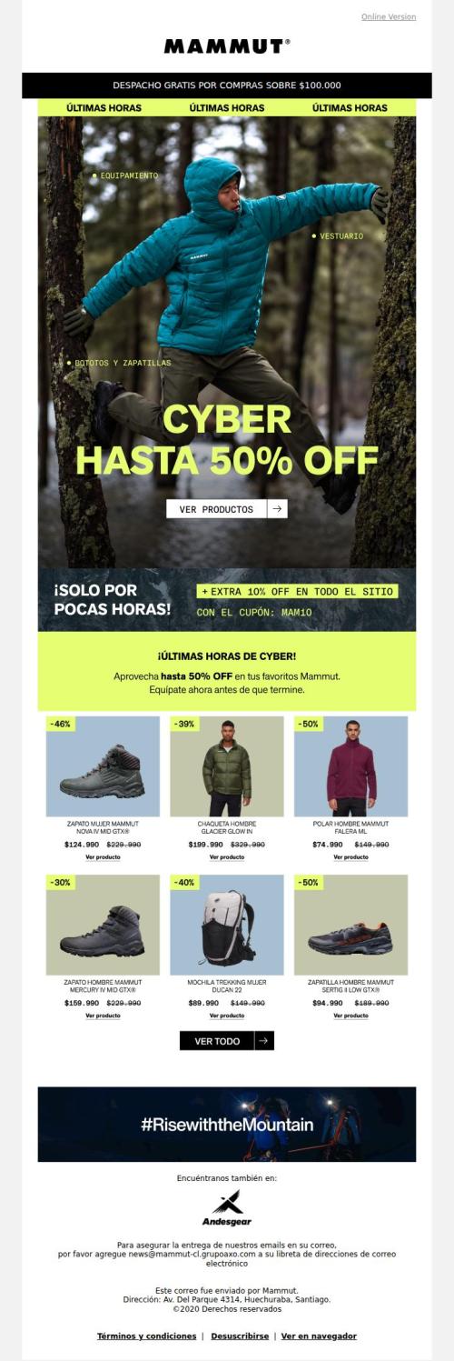 Últimas horas: Cyber Mammut con hasta 50% OFF 🔥
