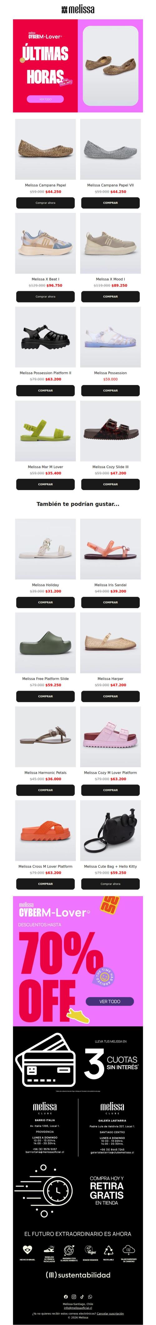 ¡Últimas horas! Hasta 70% OFF 🔥
