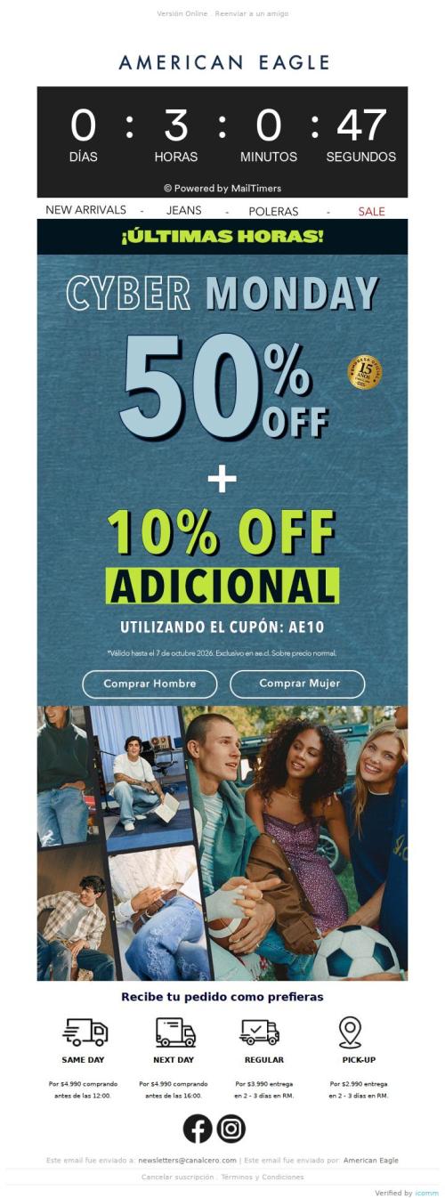 ¡Últimas 3 horas! TODO con 50% OFF + 10% OFF adicional 💥 