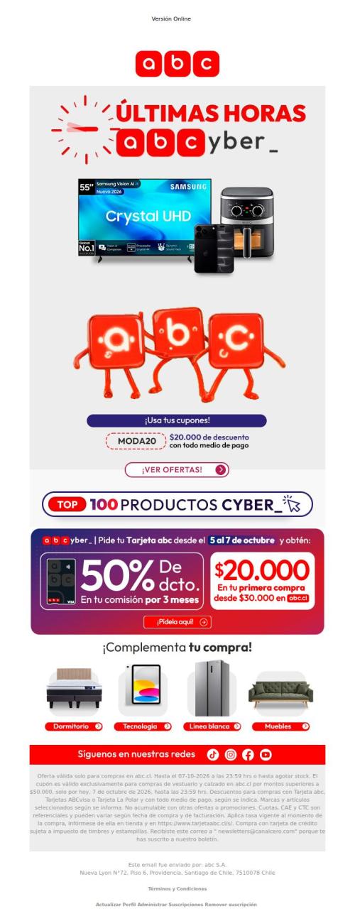 ⏰ ¡Últimas horas de Cyber! Aprovecha antes que termine.