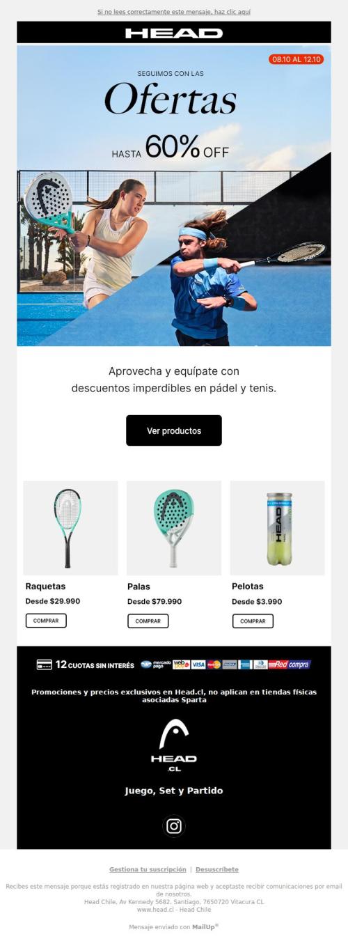 🎾 ¡Los descuentos siguen en HEAD!