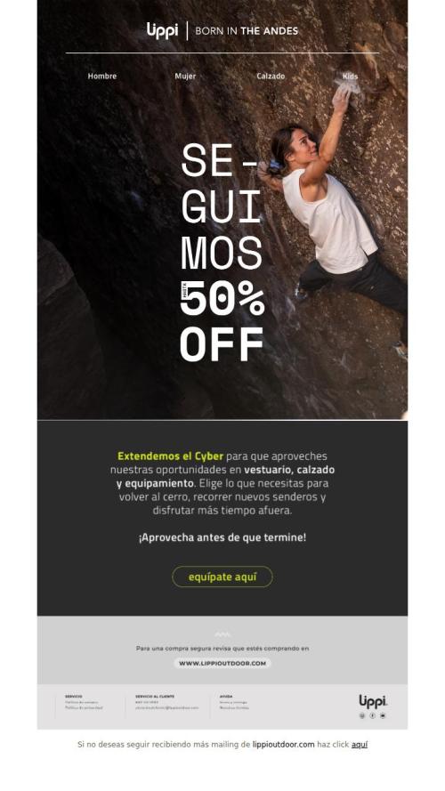Extendemos Cyber Lippi. Hasta 50% off