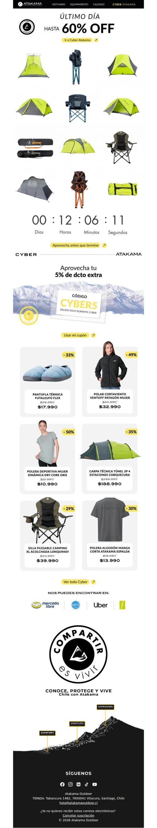 Última día de CYBER ⚡ 60%OFF