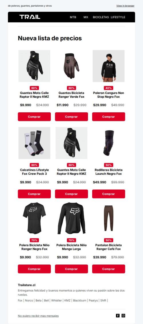 Re: Nueva lista de precios. Máximo 5 unidades por persona.