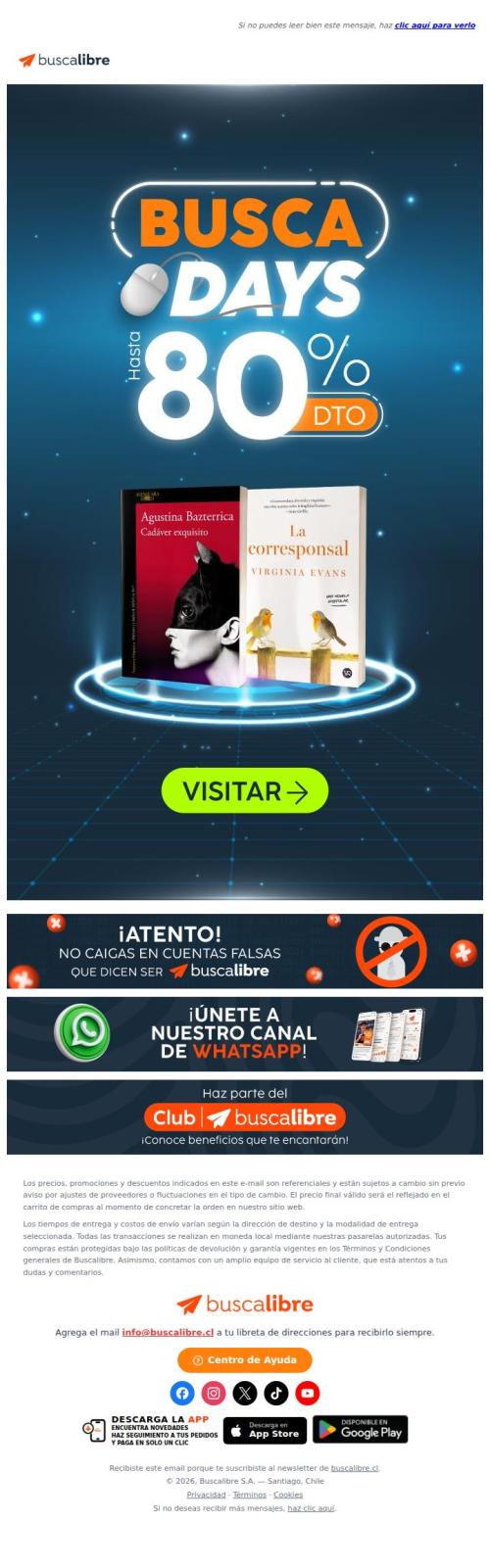 📖 Abre el correo, BuscaDays tiene descuentos para ti 🔥