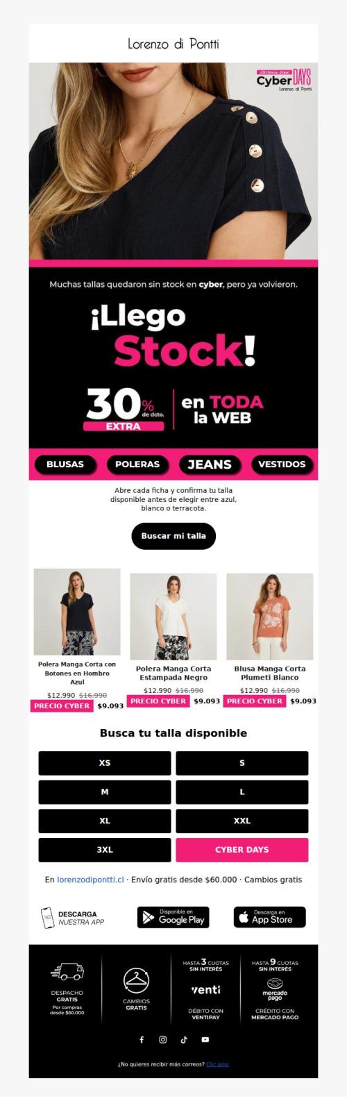 🛍️ Tu talla, antes que se agote