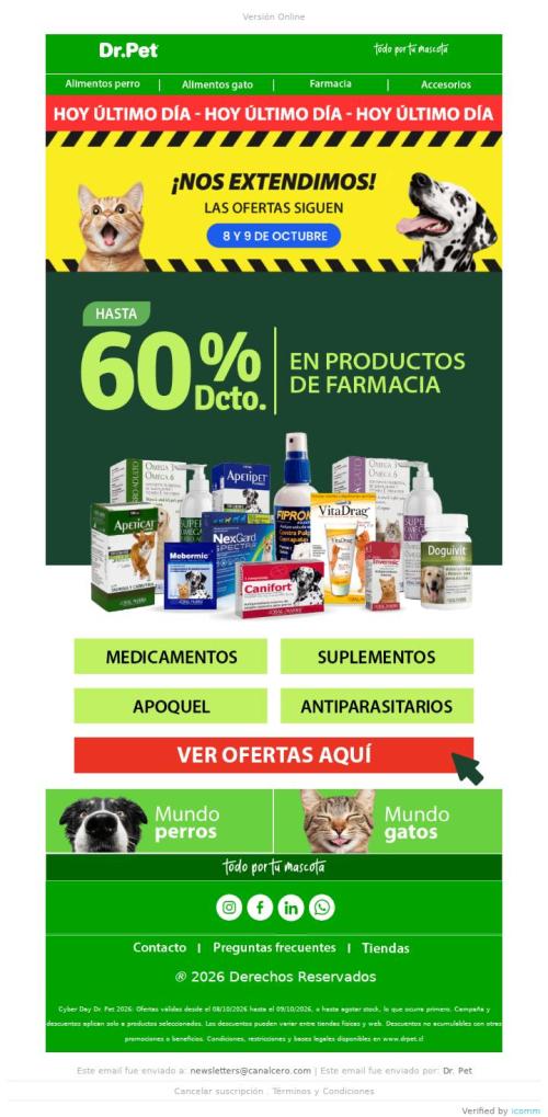 💊 ¡Último día! Hasta 60% Dcto. en farmacia