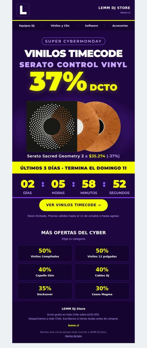 Últimos 3 días: timecode Serato con 37%