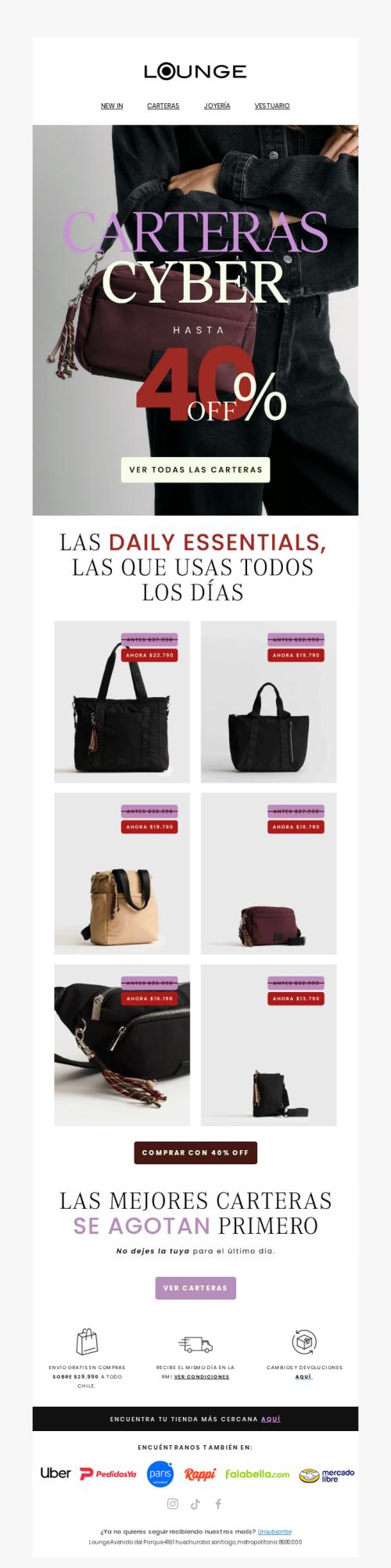 Carteras Cyber: 40% OFF