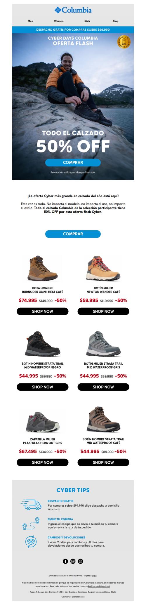 🎯 ¡Todo el Calzado con 50% OFF!