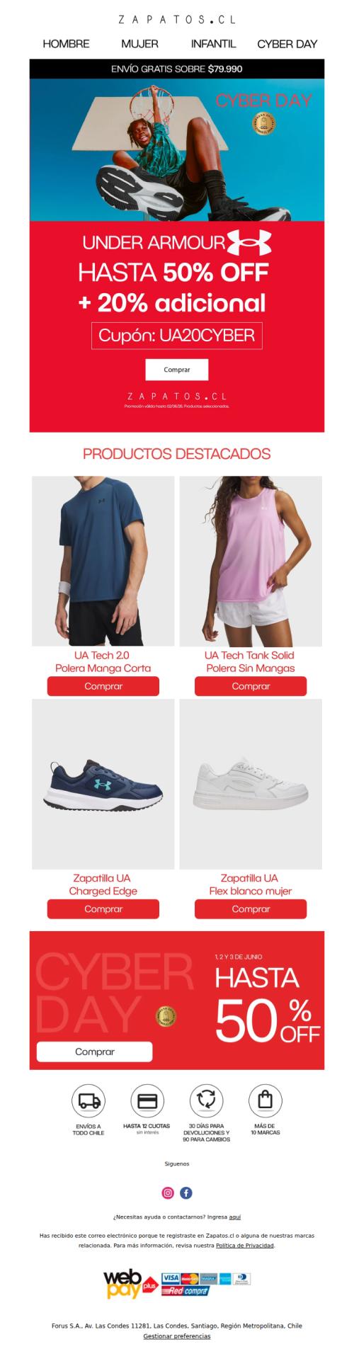 20% OFF extra en Under Armour