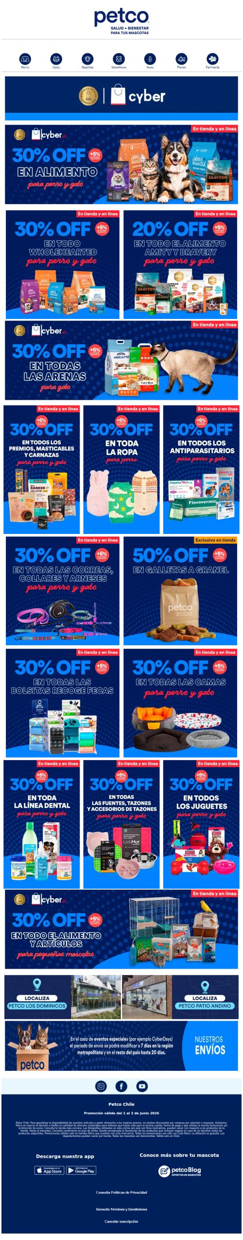 Pet Parent ¡CYBER DAYS! Hasta 30% en alimento para 🐶 y 🐱 