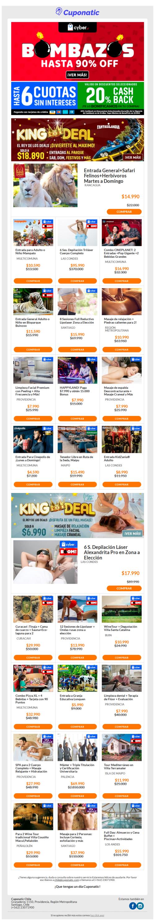 B⭕MBAZ⭕S CYBER➜ 20% EXTRA en Fantasilandia, Buinzoo, Depilación y más