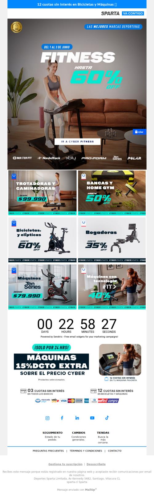 🔥 CYBER FITNESS - HASTA 60% OFF - solo por Cyber