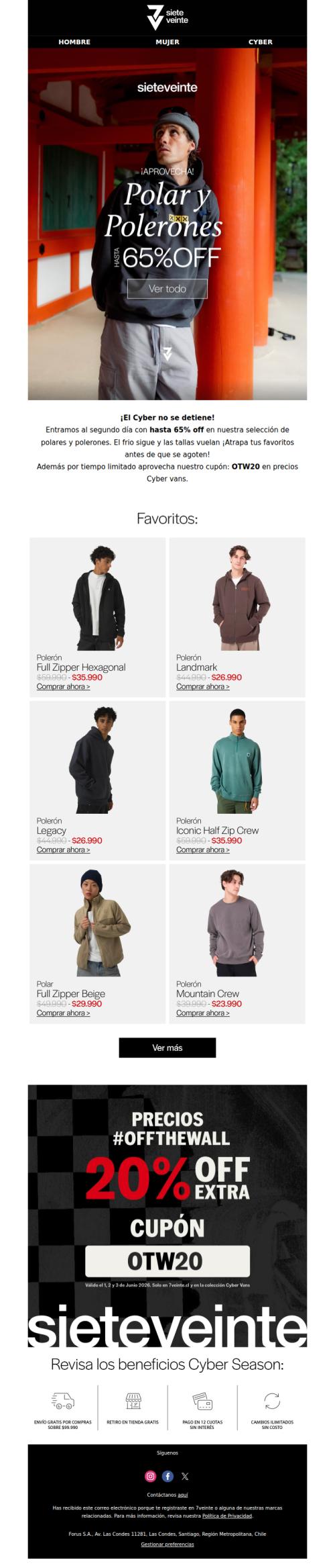 Hasta 65% OFF en Polar y Polerones❄️