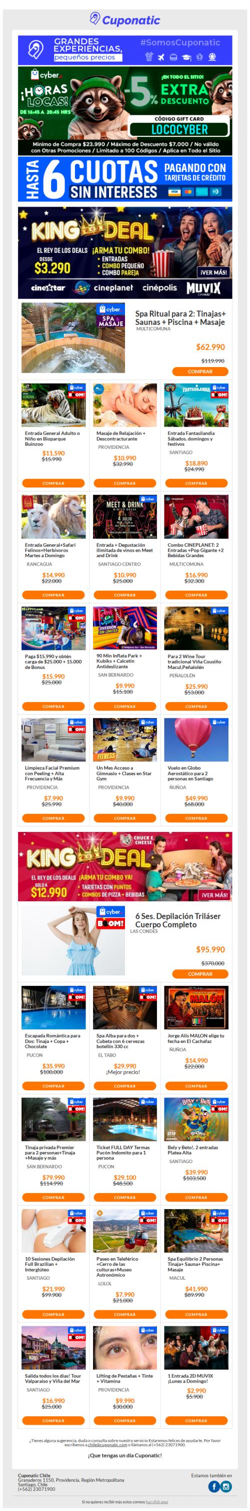 -5% EXTRA⚠️Rematamos CYBER con HRS LOCAS⏰Cines | SPA Tinajas | Buinzoo