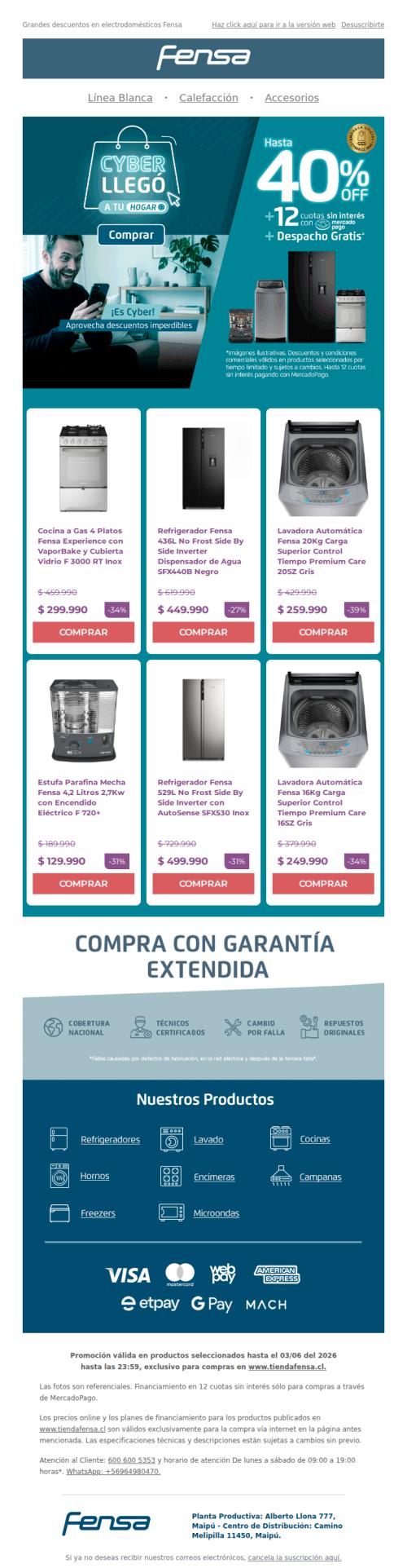 ✨ Cyber llegó a tu hogar: Hasta 40% OFF