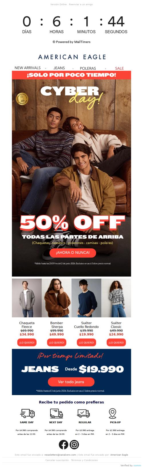 💣 Solo hoy: todo tops con 50% OFF