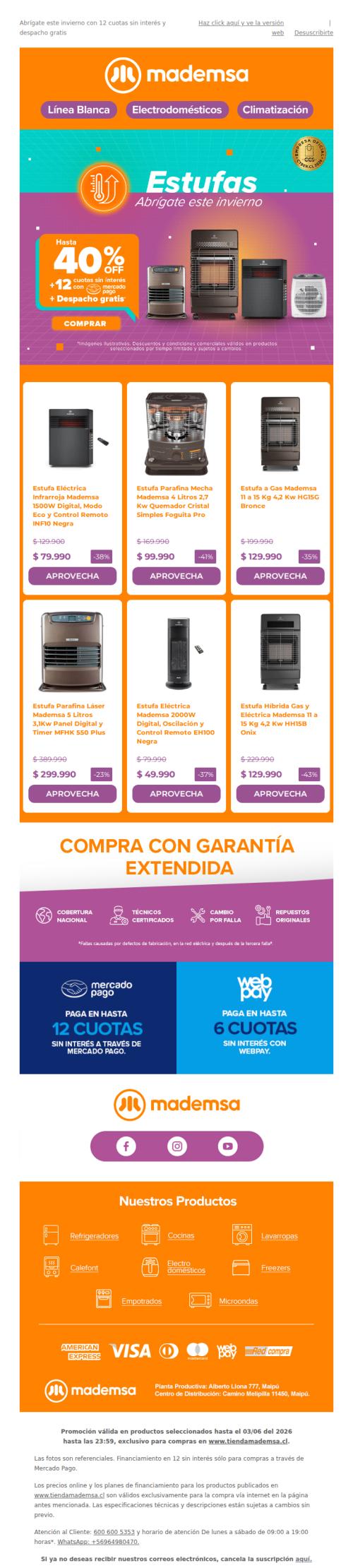 🔥 Llegó Cyber: Estufas con hasta 40% OFF🔥 Llegó Cyber: Estufas con hasta 40% OFF