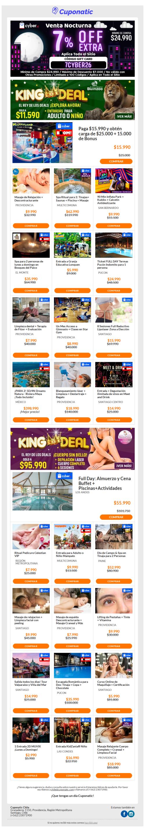 -7% EXTRA en TODO✨Venta Nocturna CYBER ➠ Buinzoo♛ Happyland | Termas Pucón