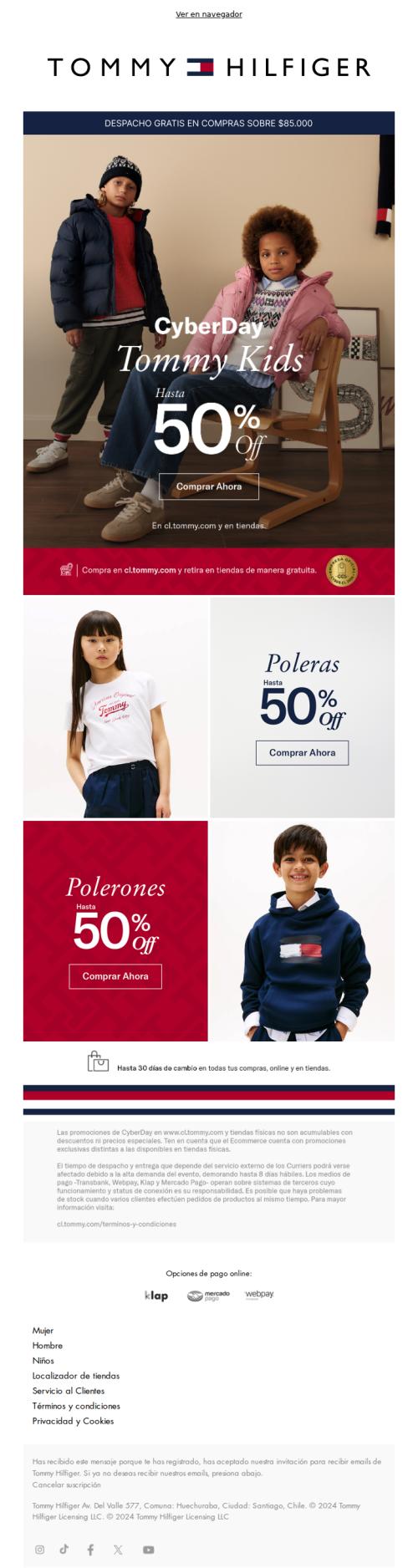 Hasta 50% off 🧸 Cyber Tommy Kids ✨