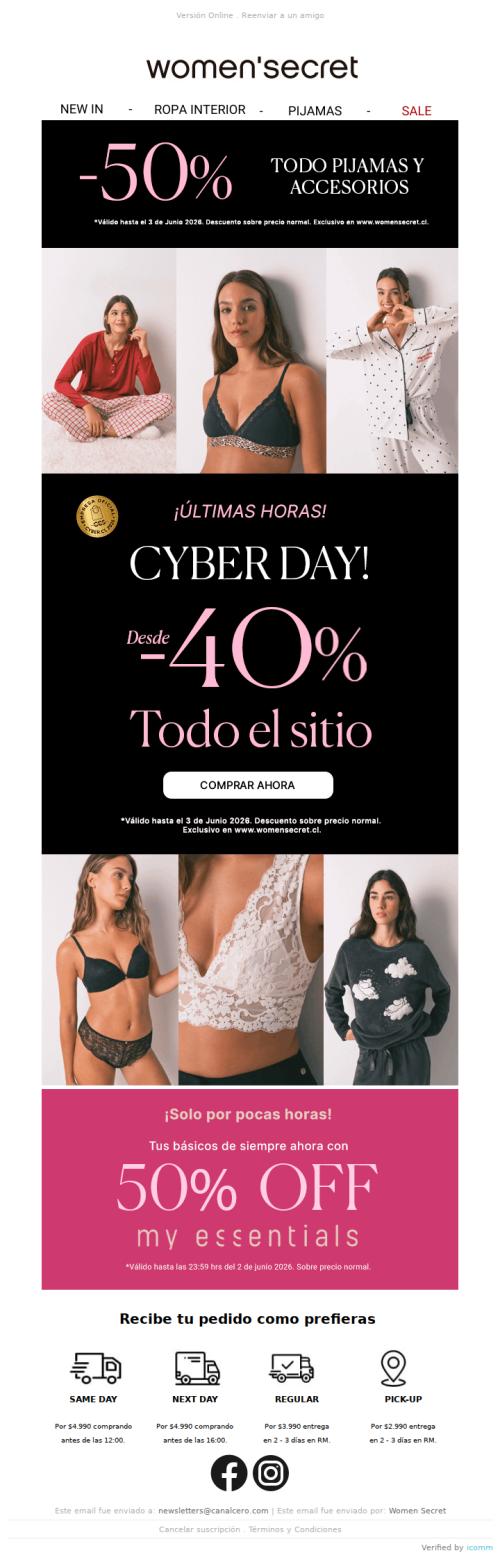 Desde 40% OFF en TODO: Cyber Women secret 💖