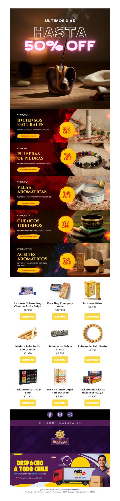 ⏳ ¡Últimos días! Cyber Day hasta 50% OFF