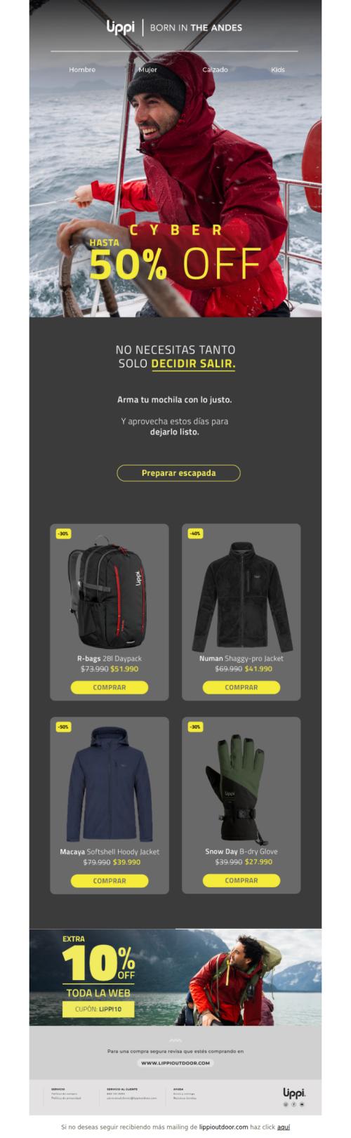 Último día Cyber! 10% extra en todo Lippi!