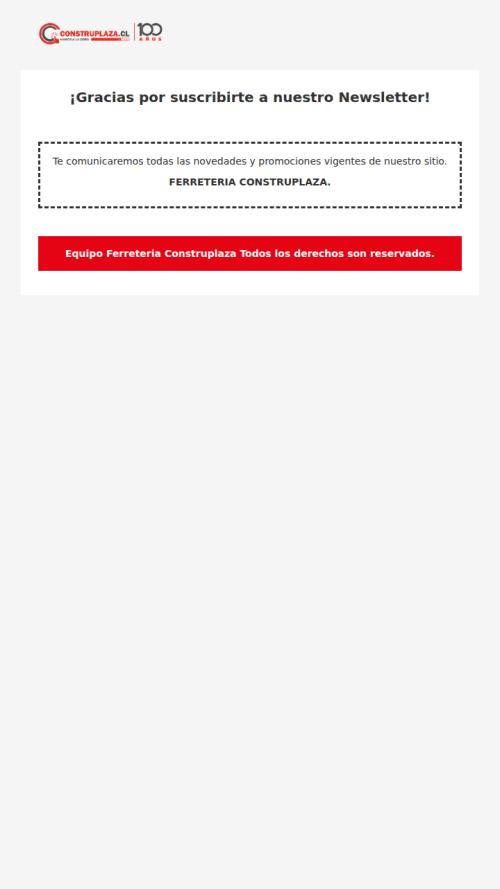 Confirmación de suscripción al Newsletter