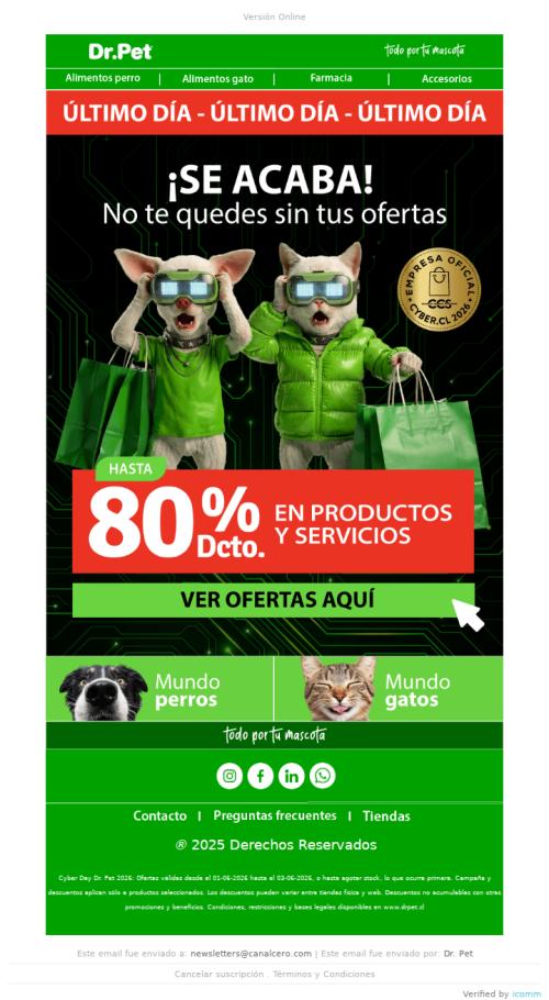 ¡Compra ya! Tu 80% Off termina hoy