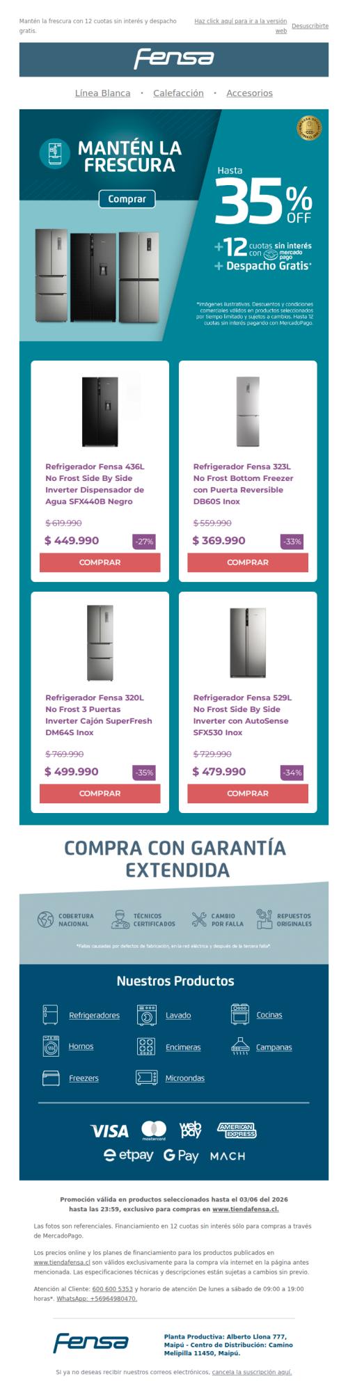 🧊 Cyber Fensa: hasta 35% OFF en refrigeración