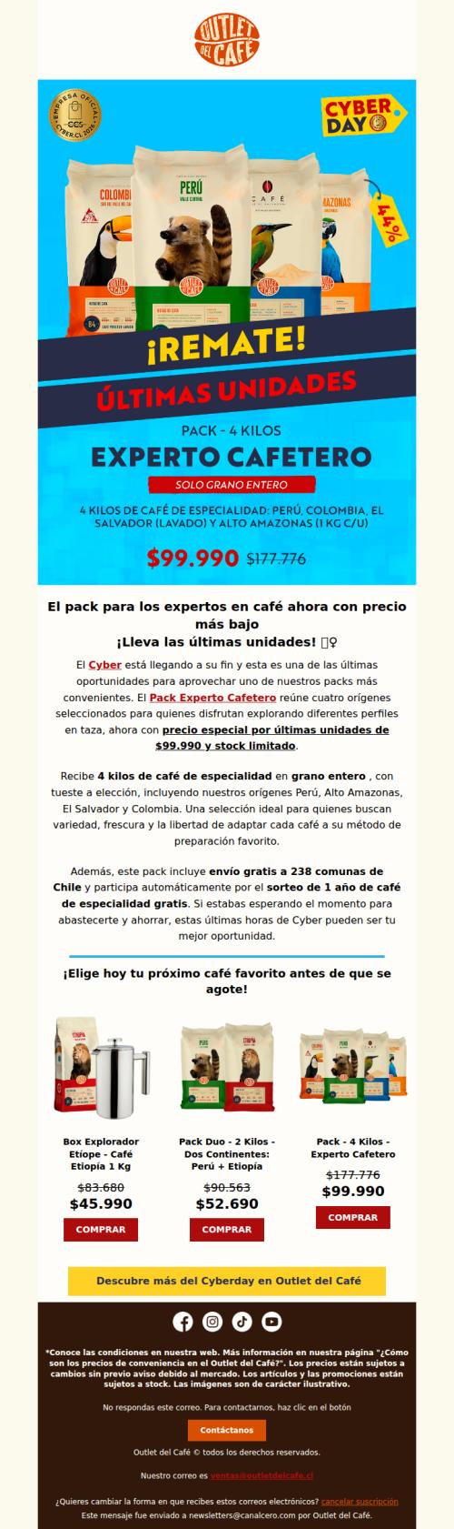 ¡Últimas unidades! 4 kilos de café por $99.990 😱