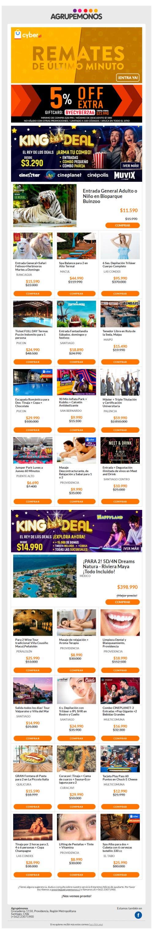 -5% EXTRA⚠️REMATES CYBER de Último Minuto⏰Happyland | Parque Safari | Cines