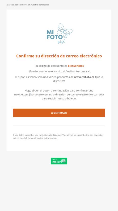 Por favor confirme su suscripción