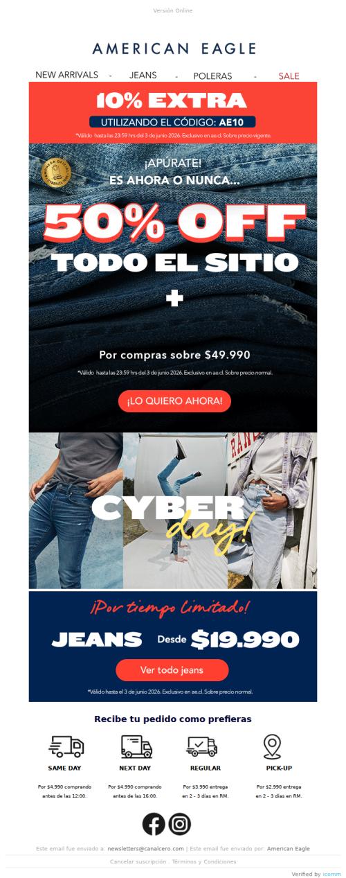 🚨 Última llamada: Todo 50% OFF + 10% extra + despacho gratis