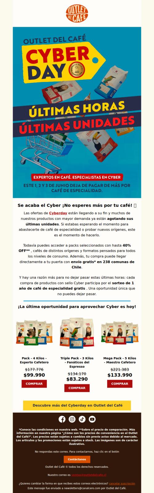 ⏰ Últimas horas de Cyberday: no te quedes sin tu café