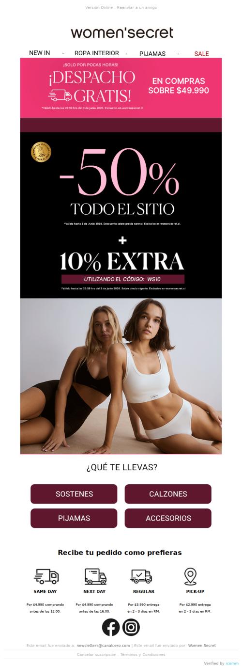 🚨 Últimas horas: 50% OFF + 10% extra + despacho gratis