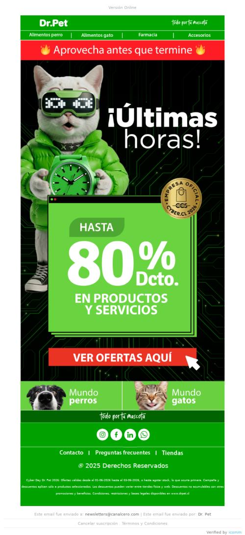 ¡Últimas horas Cyber! Hasta 80% Dcto!