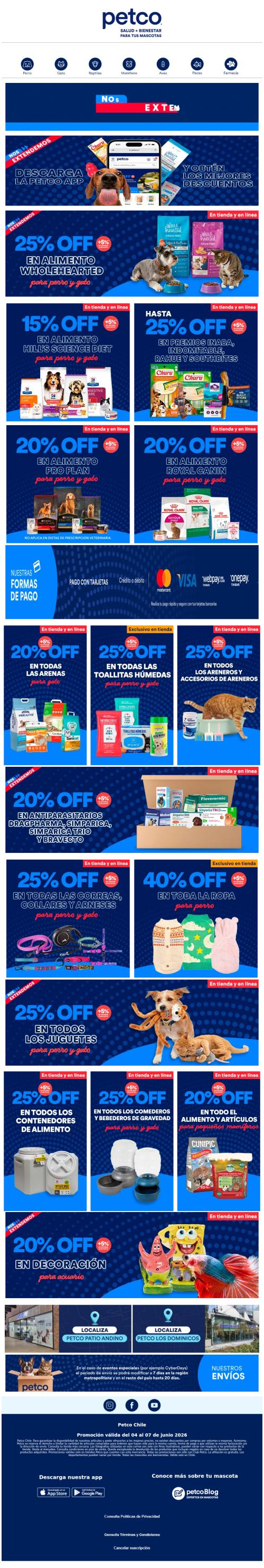 👔 40% en ropa para 🐶. ¡Visita tu tienda Petco Favorita!