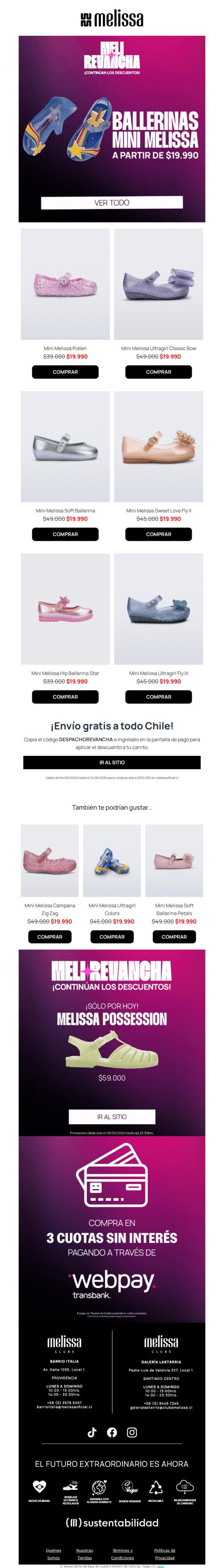 ¡Mini Melissa a partir de $19.990! ❤️‍🔥