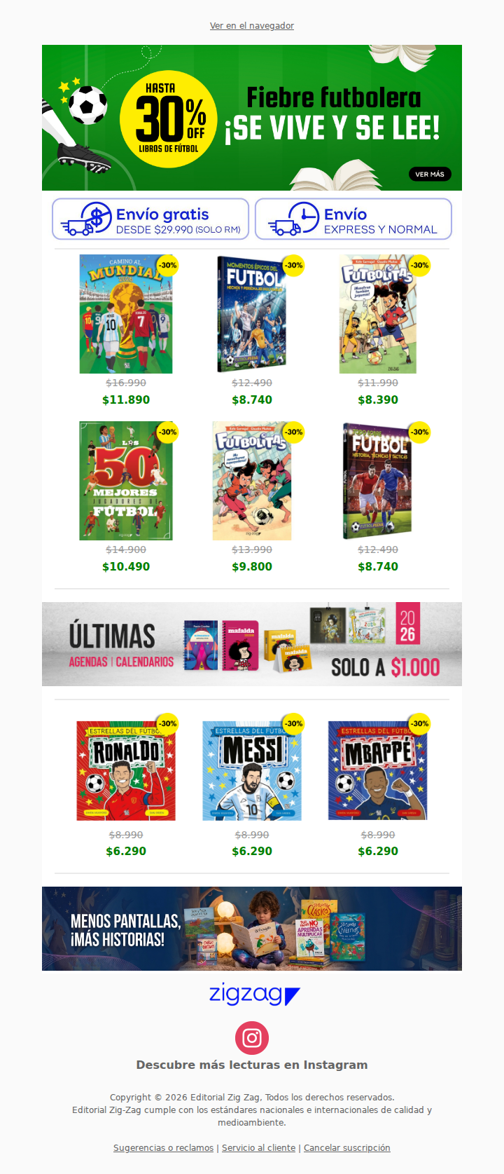 La fiebre futbolera continúa ⚽🔥 Hasta 30% OFF