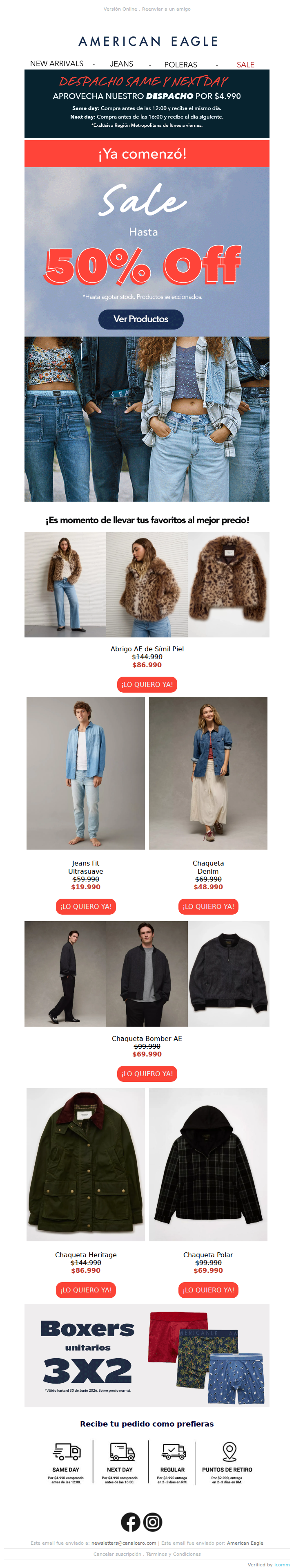 🚨 Comenzó el SALE en American Eagle