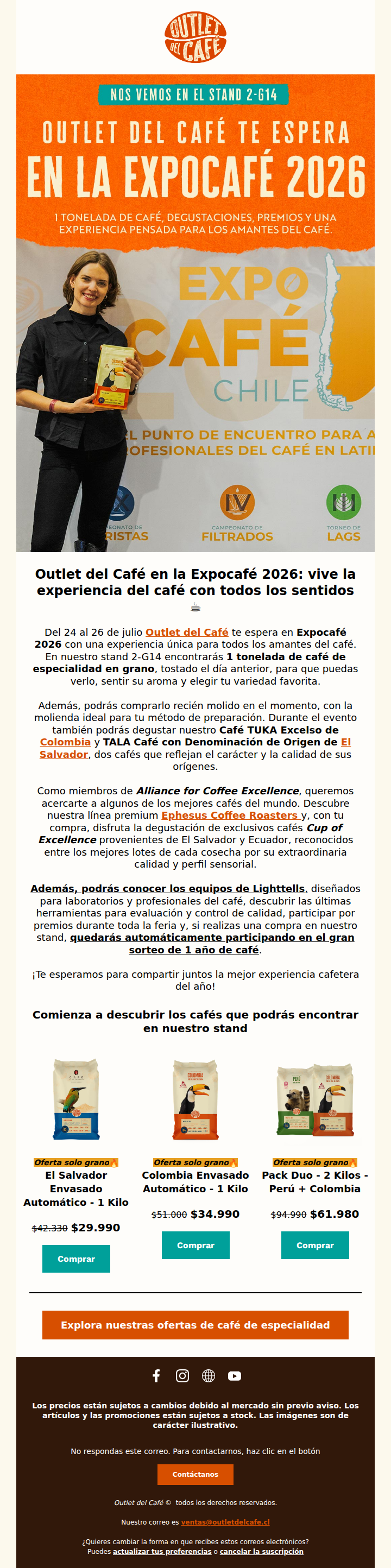 ¡Nos vemos en Expocafé 2026 con 1 tonelada de café! 😱☕