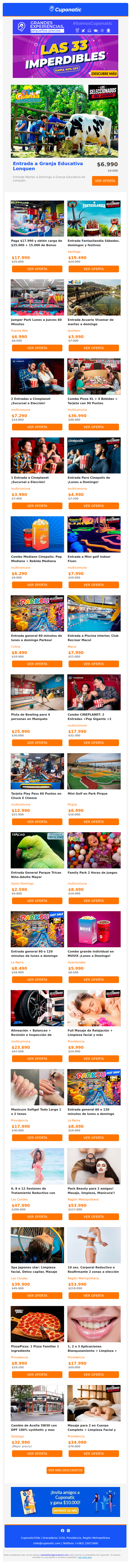 33 IMPERDIBLES✉No te las Puedes Perder ☛ Termas / Cinépolis / Circo Sobre Hielo