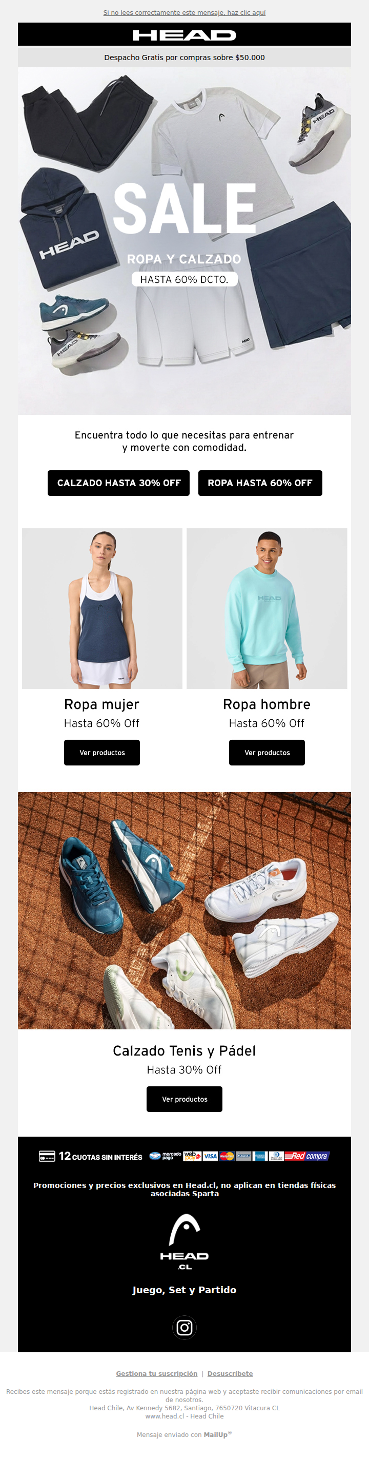 🎾Ropa y Calzado con hasta 60% OFF